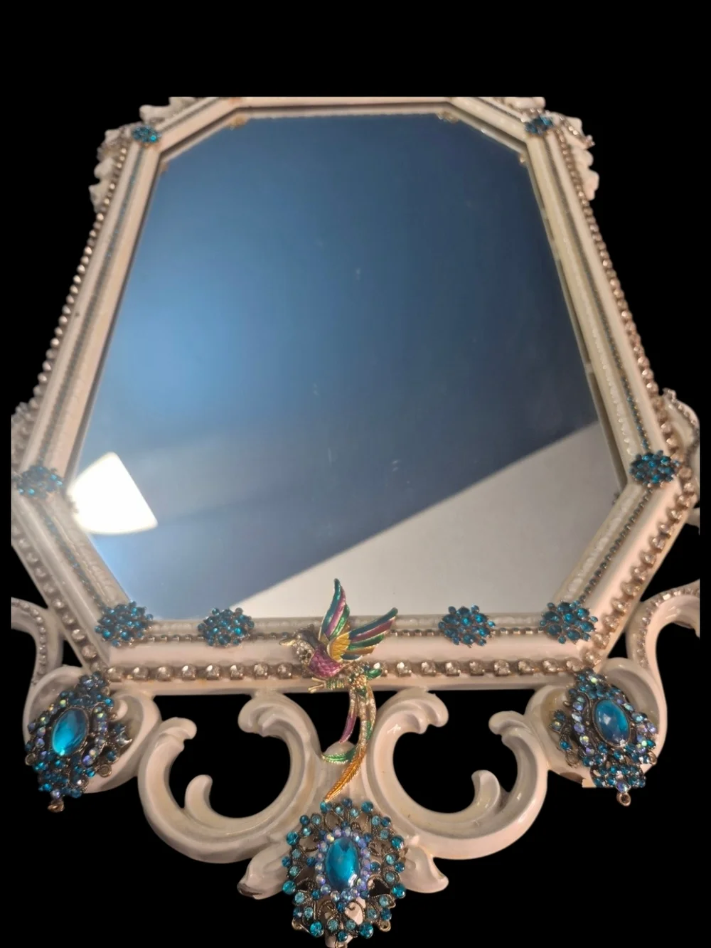 Multicolor Humming Bird with Blue Crystal Accents